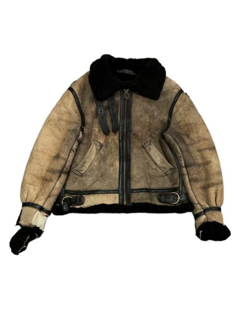 VINTAGE THRASHED B3 SHEEPSKIN JACKET BY ORCHARD MOTORCYCLE