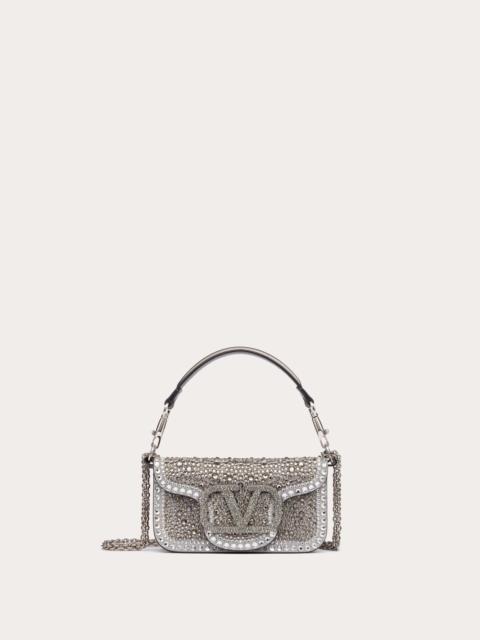 Valentino SMALL VALENTINO GARAVANI LOCÒ SHOULDER BAG WITH RHINESTONES
