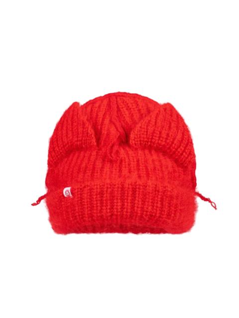 CHARLES JEFFREY LOVERBOY MOHAIR CHUNKY EARS BEANIE (RED)