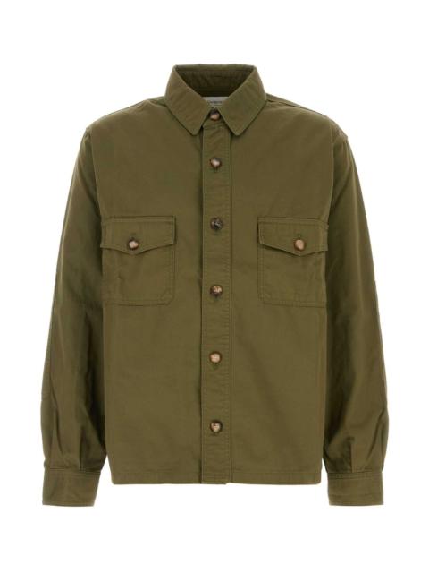 SAINT LAURENT Saint Laurent Men Army Green Twill Shirt