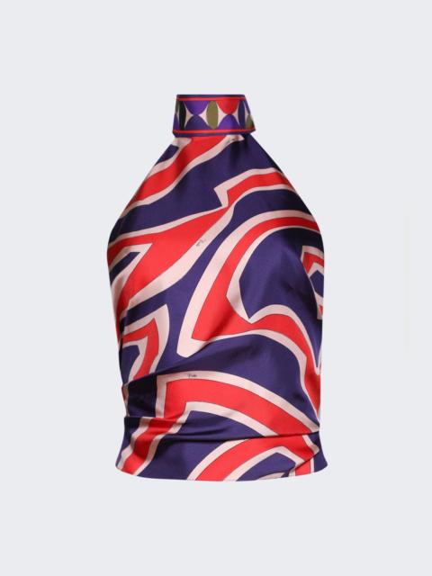 PUCCI Labirinto Print Sleeveless Top Red And Blue