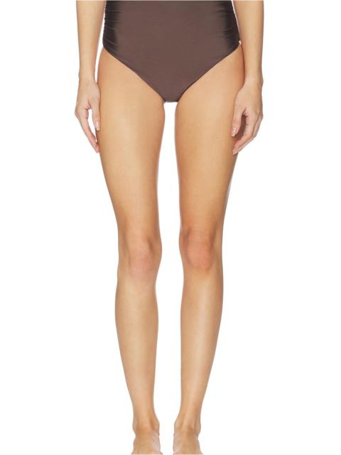 SIMKHAI Teya High Waisted Ruched Bikini Bottom