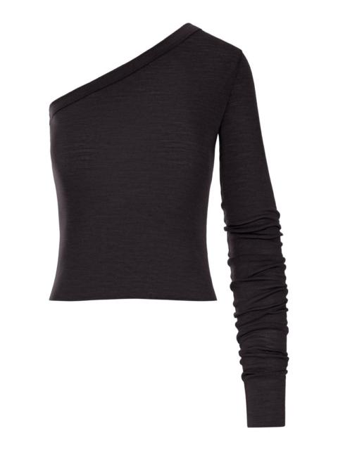 Rick Owens Rick Owens Women Ziggy T One-Shoulder Jersey Top With Long Sleeves