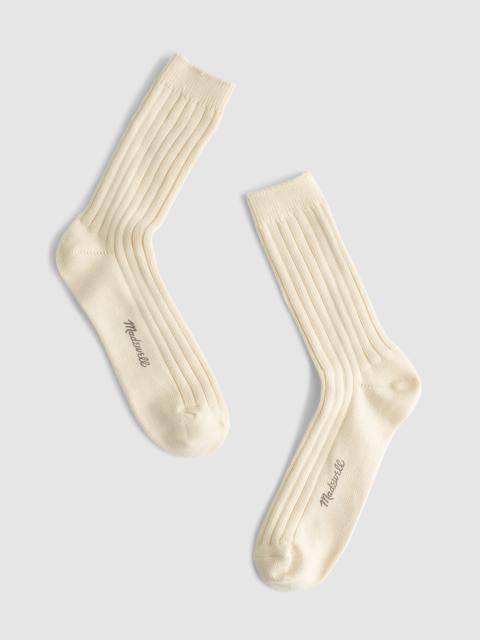 Madewell Ribbed Crew Socks in Cotton