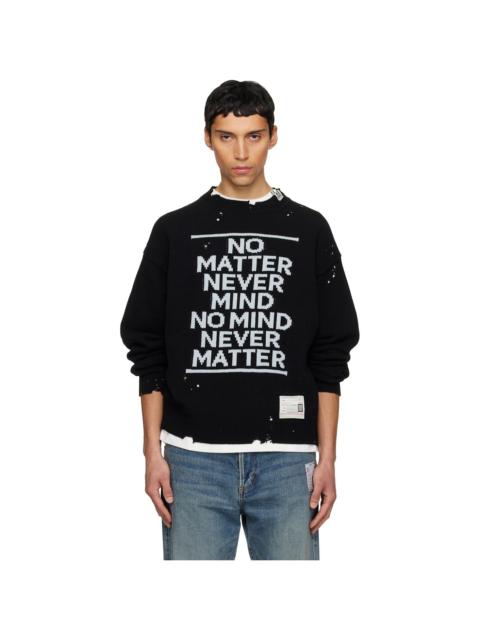 Maison MIHARAYASUHIRO Black Message Jacquard Knit Sweater