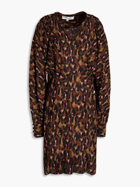 DIANE VON FURSTENBERG Dollie gathered printed crepe de chine mini dress