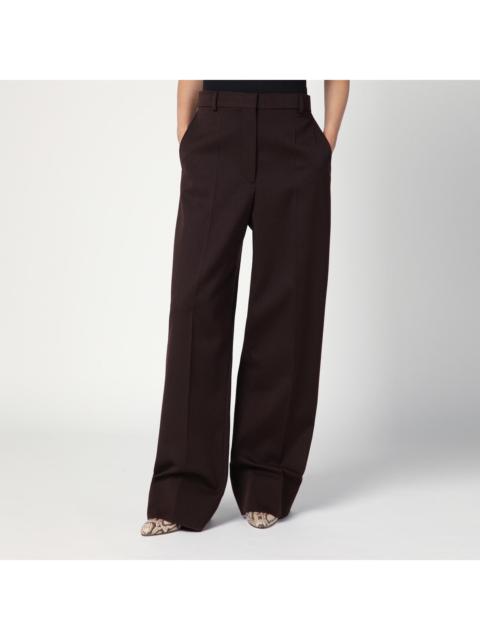 Stella McCartney Stella Mccartney Straight Leg Trousers In Plum Wool Women
