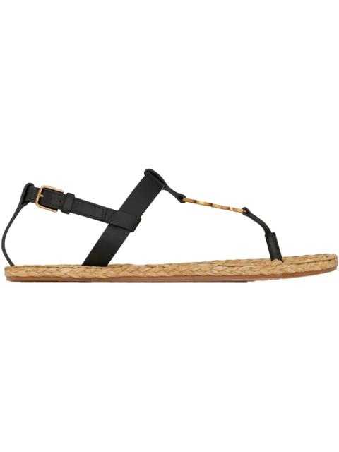 SAINT LAURENT Saint Laurent Cassandra Sandals Black Leather