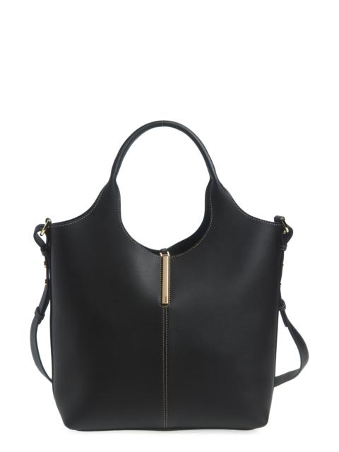 Tod's Tod's Small Ebr Top Handle Leather Tote in Nero at Nordstrom