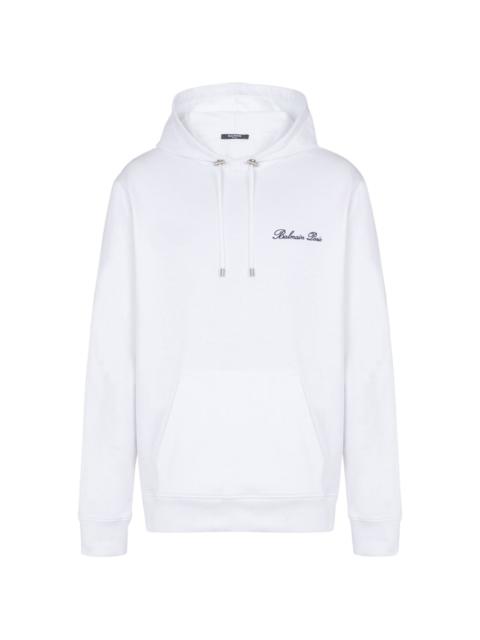 Balmain embroidered-logo hoodie