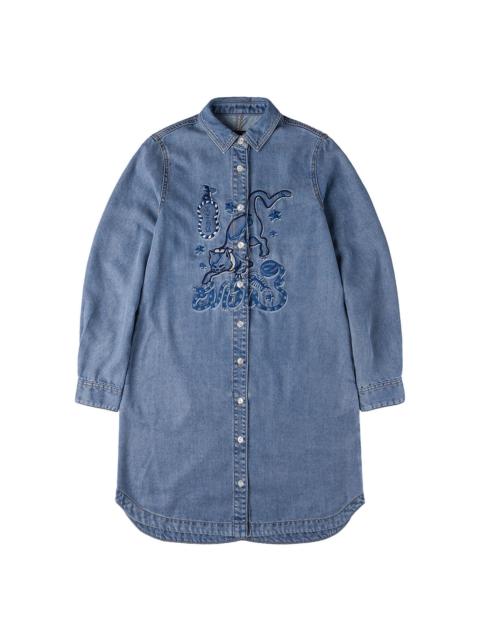 EVISU Cat Embroidery Denim Dress