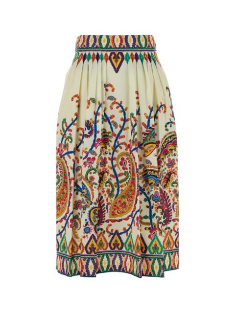 Etro Printed cotton skirt