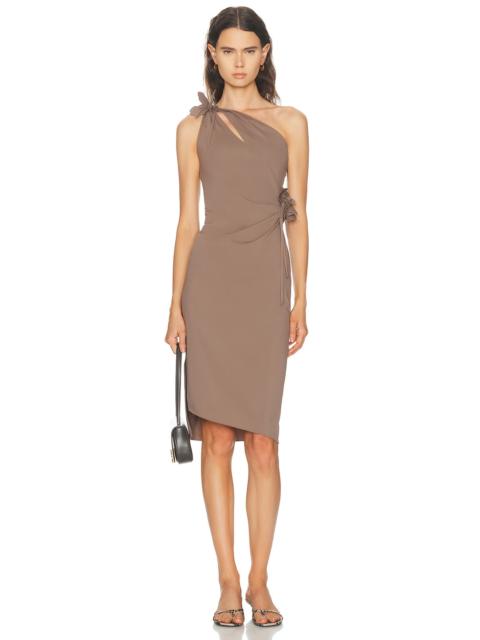 COPERNI Asymmetric Mini Flower Gown