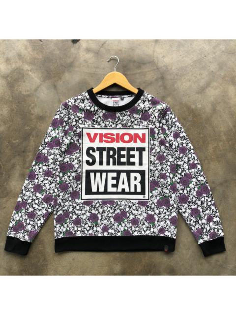 Other Designers Vision Streetwear - Vision street wear purple rose allover print sweatshirt