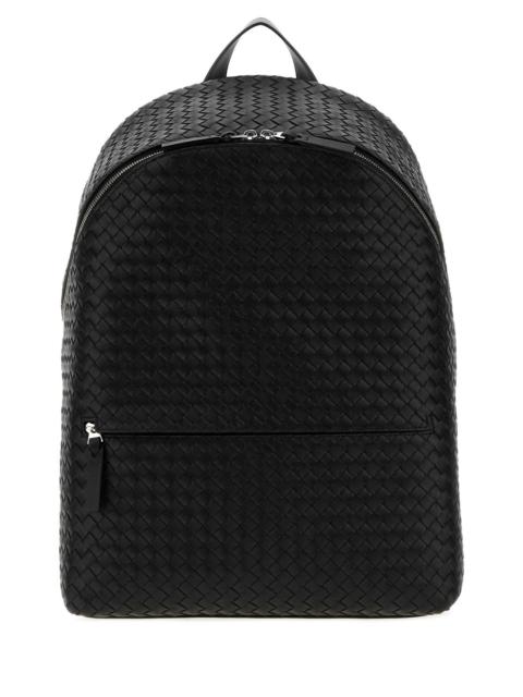 Bottega Veneta Bottega Veneta Men Black Leather Intrecciato 1975 Backpack