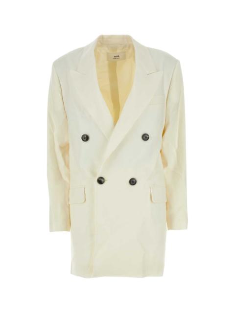 AMI Paris Ami Women Ivory Wool Oversize Blazer