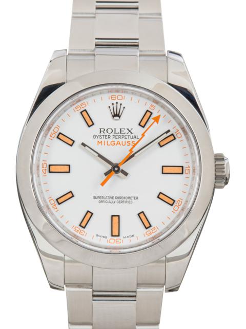 Rolex Milgauss Ref 116400 White Dial