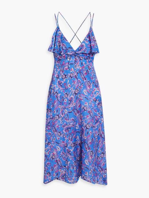 Isabel Marant Paysa draped floral-print jacquard midi dress