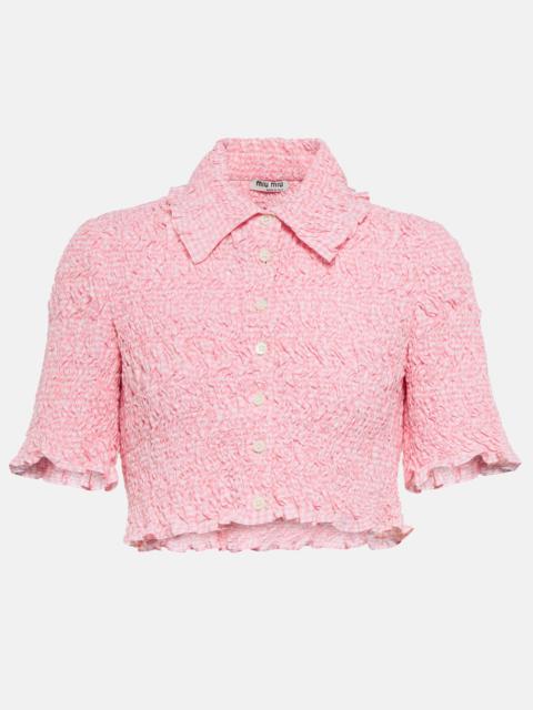 Miu Miu Gingham cropped blouse