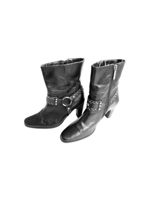 Other Designers HARLEY DAVIDSON JULIA DRESS HARNESS ANKLE HEELS BLACK LEATHER BOOTS