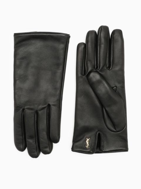 Saint Laurent Black Nappa Leather Gloves Women