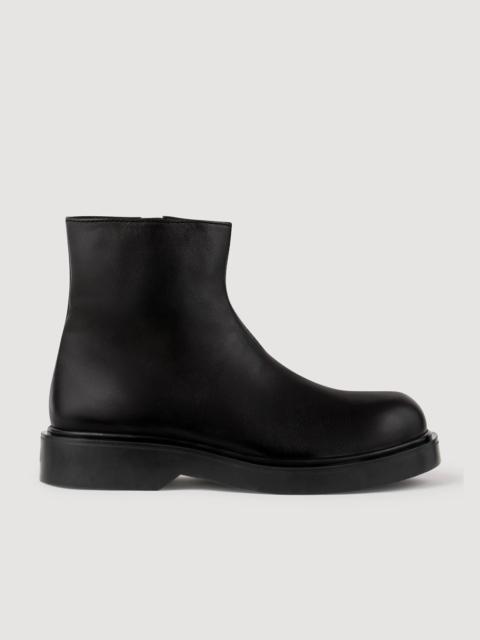 Sandro ZIPPED LEATHER ANKLE BOOTS