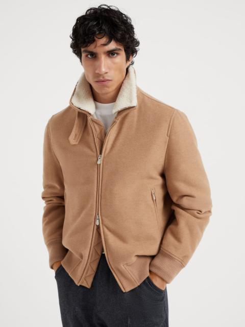 Brunello Cucinelli Lightweight water-resistant cashmere bomber jacket with detachable shearling insert and Thermore® pa