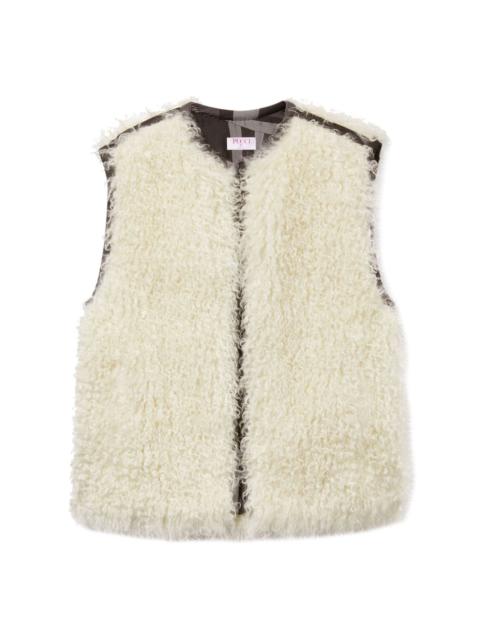 Iride-print faux-shearling gilet