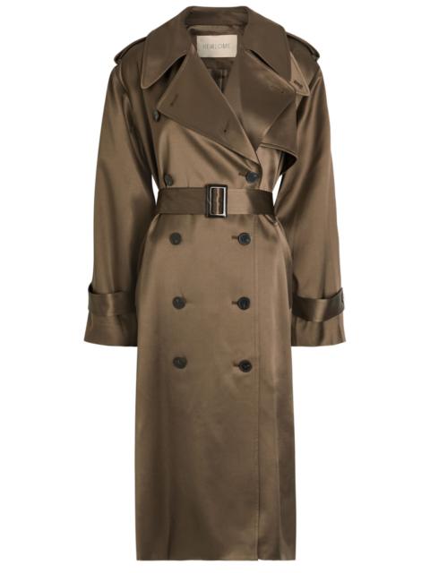 HEIRLOME Heirlome Maggie Double-breasted Silk Trench Coat
