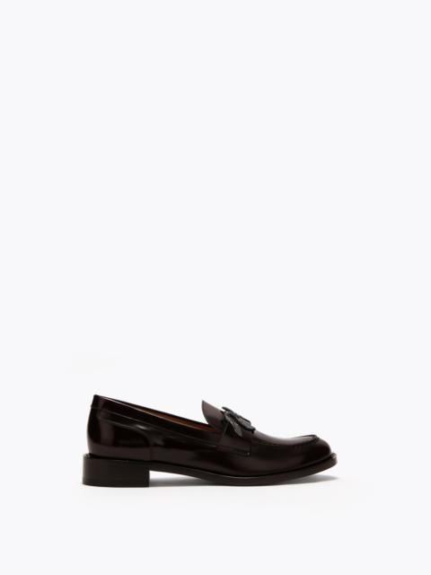 RENE CAOVILLA MORGANA DARK BROWN LOAFER WITH CRYSTALS 20