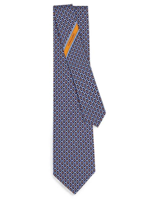 FERRAGAMO Ferragamo Men Gancini-Print Silk Tie