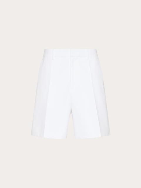 Valentino COTTON POPLIN BERMUDA SHORTS LAMINATED WITH SCUBA