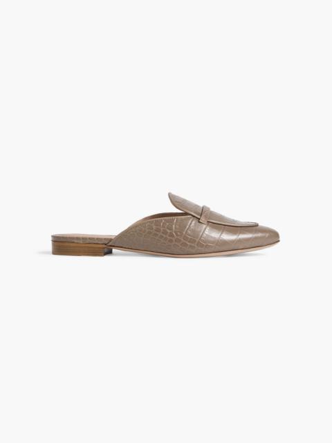 MALONE SOULIERS Berto croc-effect leather slippers