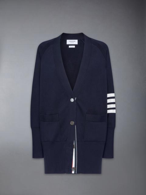 Thom Browne JERSEY STITCH COTTON 4-BAR EXAGGERATED FIT CARDIGAN