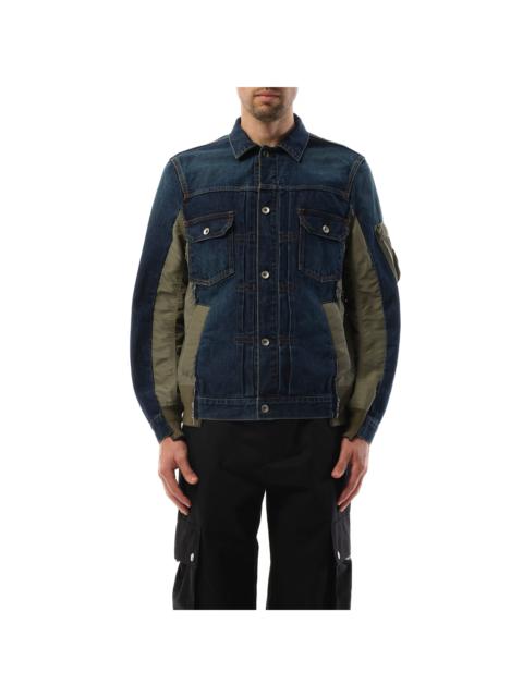 sacai Denim Nylon Twill Jacket in Blue