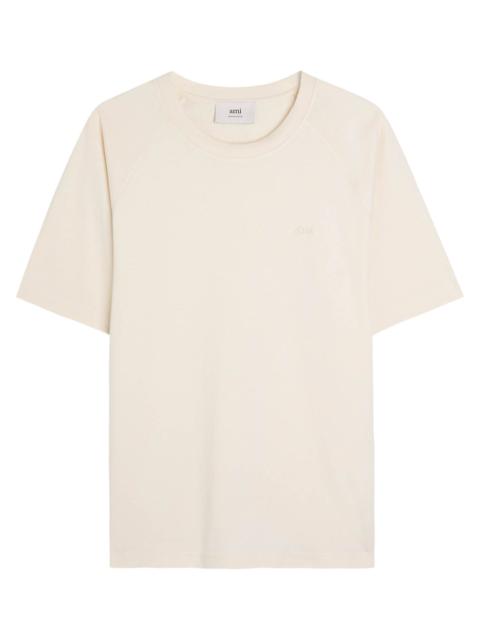 AMI Paris Ami Paris Logo-embroidered Cotton T-shirt