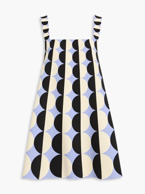 Oscar de la Renta Printed wool-blend crepe mini dress