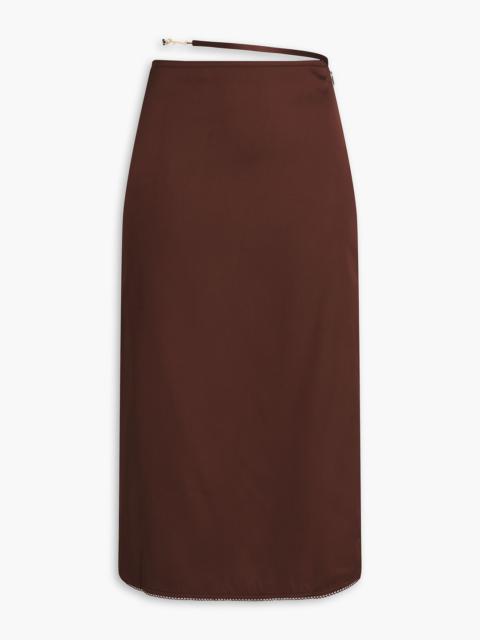 JACQUEMUS Notte embellished satin midi skirt