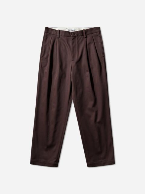 WACKO MARIA Men's Double Pleated Chino Trousers (Type-1) Burgundy