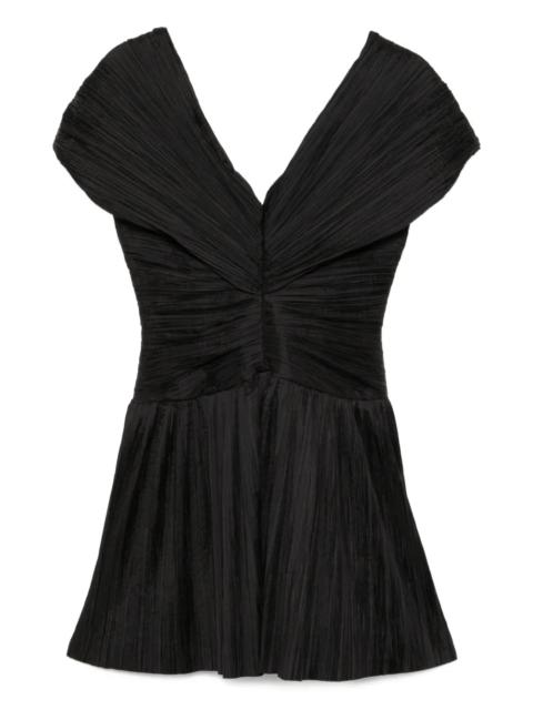 SIMKHAI Avarie Plisse Mini Dress in Black