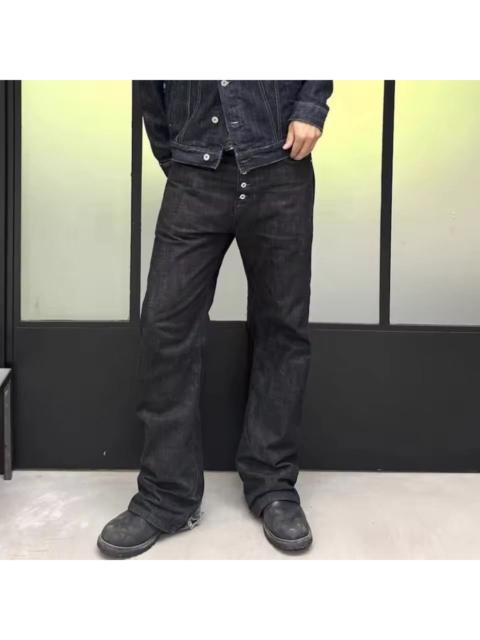 Other Designers Japanese Brand - Black Wide Straight Leg Selvedge Raw Denim Jeans