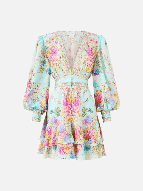 CAMILLA BUTTON FRONT FRILL DRESS