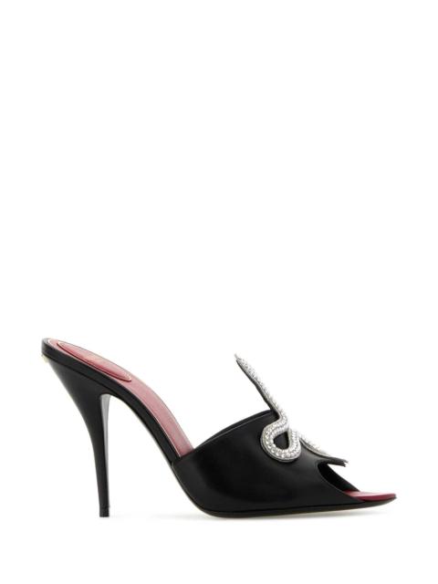 Valentino Valentino Garavani Women Black Leather Cåur Vipã¨Re Mules