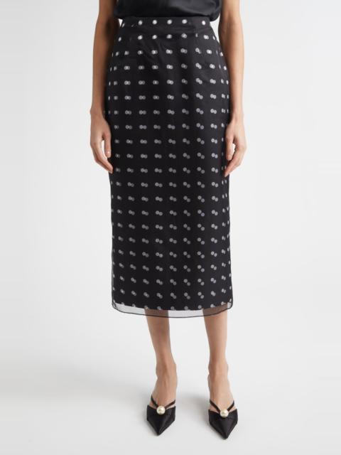 EMILIA WICKSTEAD Emilia Wickstead Bethan Layered Polka Dot Silk Organza Midi Skirt in Black Polka Dot at Nordstrom
