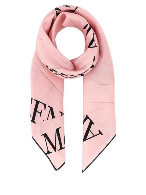 Alexander Mcqueen Woman Pink Silk Foulard