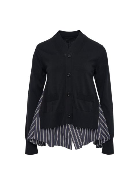 sacai Poplin X Knit Cardigan