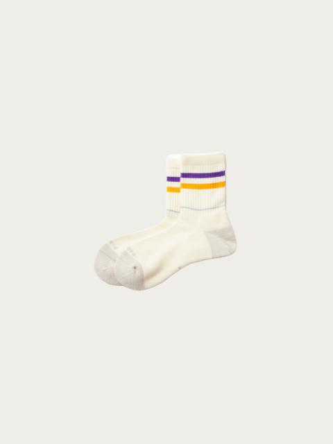 ROTOTO® Allrounder "2 Stripe Merino Crew" - Purple/Yellow