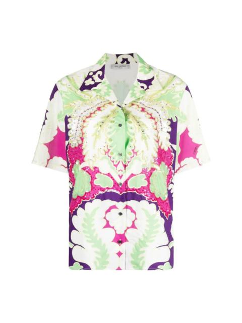 Valentino Valentino Garavani Embellished Floral-Print Shirt