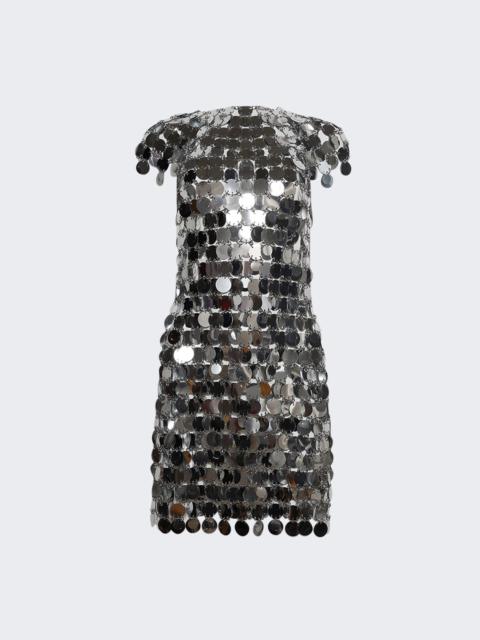 rabanne Iconic Sparkle Discs Dress Silver