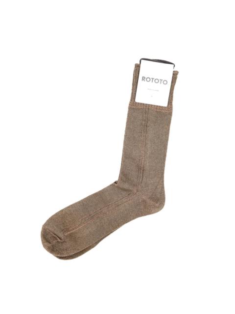 ROTOTO® R1649 Vertical Line Linen Socks - Olive